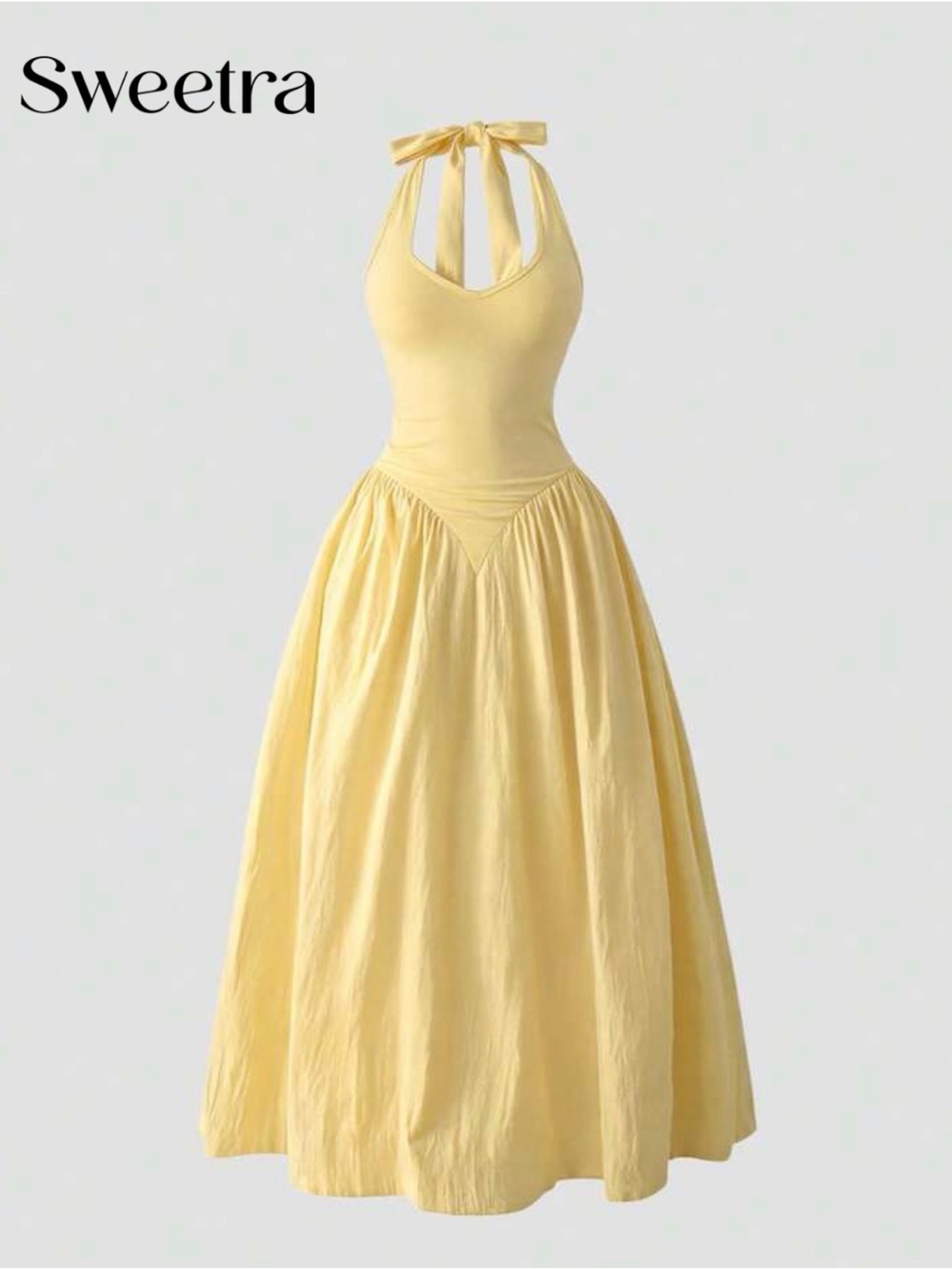 SHEIN Pale Yellow One-Shoulder Maxi Dress